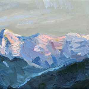 Berge scheinbar so nah, 15 x 30 cm, Öl mit Wachs, 2016, Privatbesitz