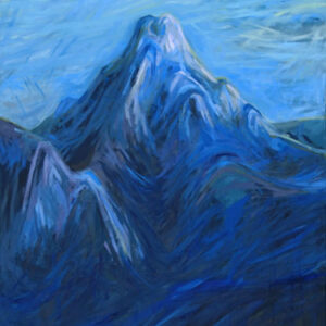 Blauer Berg, 160 x 100 cm, Öl mit Wachs, 2016, Privatbesitz