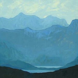 Blaues Tal, 50 x 120 cm, Öl mit Wachs, 2009, Privatbesitz