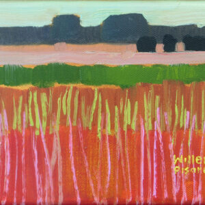 Gräser im Roten Feld, 14 x 18 cm, Öl, 2018, Privatbesitz