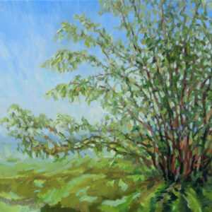 Licht flirren, 50 x 73 cm, Öl mit Wachs, 2026