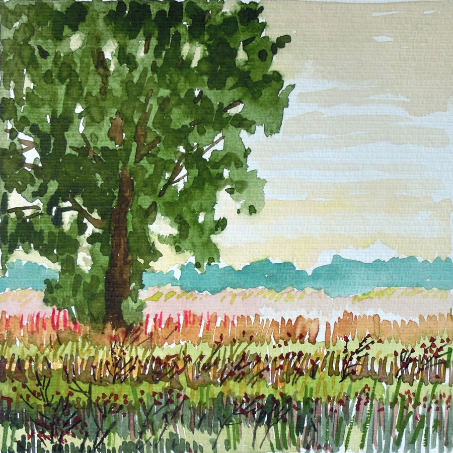 Unausgesprochen, 22 x 22, Aquarell, 2025